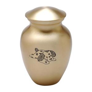 Urnas de cremación clásicas de latón para mascotas y humanos Símbolo de amor Lealtad y memoria Suministro funerario - Product Image 1