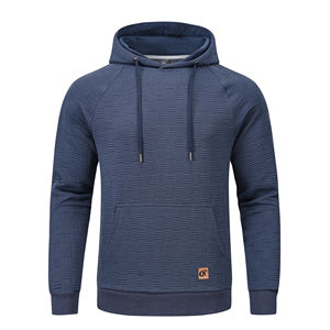 Men's Casual Plaid Jacquard Pullover Hoodies Long <b>Sleeve</b> Drawstring Kanga Pockets Fashionable <b>Sweatshirts</b> for Winter Streetwear - Product Image 1