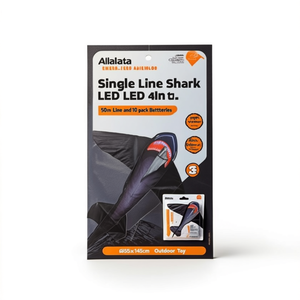 ว่าวไฟ LED รูปฉลามแบบสายเดี่ยว พร้อมสายยาว 50 เมตร และแบตเตอรี่ 10 ก้อน ขนาด 165x145 ซม. ของเล่นกลางแจ้ง - Product Image 3