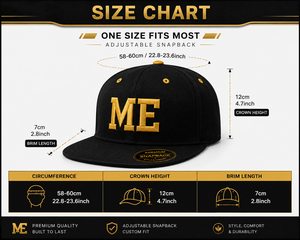 Casquette Snapback Unisexe Premium Y2K Noir et Or avec Broderie 3D, Visière Plate, 6 Panneaux, en Toile Respirante et Imperméable, Style Streetwear Décontracté, Lettre - Product Image 4