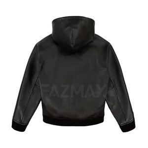 Nouveau Style adultes taille sweats à capuche en cuir vêtements de plein air sweats à capuche dernière conception bas prix hommes sweats à capuche en cuir 2025 - Product Image 6