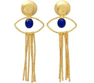 Exclusive Protect Me Eye Drop Dangle Earrings in Polished Gold Plated Brass Earrings