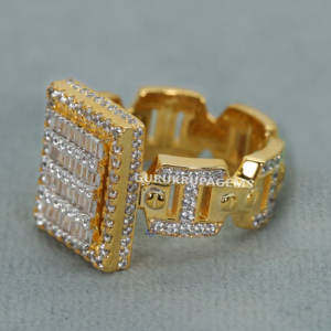 New Trending 925 Sterling Silver Men's Wedding Rings Enhanced VVS Clarity with round <b>Baguette</b> Cut Moissanite Diamonds Comes <b>Bag</b> - Product Image 4