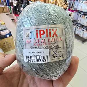 İplix Fil de raphia naturel 50g teint 32 couleurs pour tricoter tissage couture gris - Product Image 1