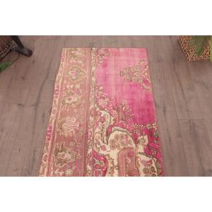 พรมตุรกีขนาด 2.6x5.8 ฟุต, พรมวินเทจลายทางสีแดง - Product Image 4