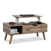 Table basse contemporaine en bois à dessus d'ascenseur avec le stockage caché et la conception élevée de taille pour les intérieurs modernes