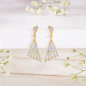 Pendientes colgantes Essence Gold & Diamond Drop para mujer - Product Image 1