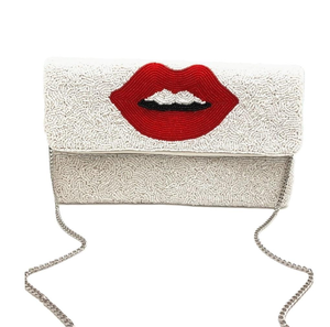 Bolso de mano de lomo de diseñador con bordado de cuentas de semillas con cerradura magnética Bolso de mano bordado con cuentas de lujo con opción de logotipo personalizado - Product Image 4