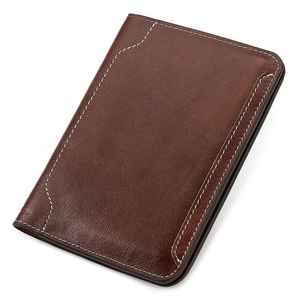 High Quality Genuine Leather <b>Zip</b> Around Travel Passport Wallet Long <b>Card</b> <b>Holder</b> <b>with</b> Visa Sticker Portable and Zipper Closure - Product Image 1