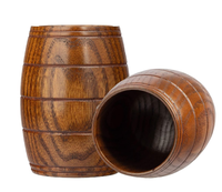Tasse en bois massif naturel faite à la main de style américain Design classique pour le thé Bière Vin Lait Café Boissons chaudes pour la cuisine