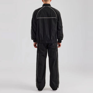 Custom Made Oversized Nylon Tracksuits Streetwear Casual Color Block Windbreaker Polyester Tracksuit <b>Men</b> Jacket and Jogger Set - Product Image 2