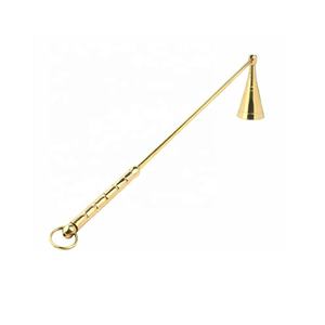 Abatidor de velas de vidrio y latón único con mango largo para fiestas de boda en casa y accesorio de seguridad para decoración del hogar - Product Image 1