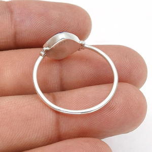 New Arrival Luxury Design 925 Sterling Silver Natural <b>Lapis</b> <b>Lazuli</b> Gemstone Cushion Shape <b>Ring</b> for Birthdays Parties Jewelry - Product Image 5