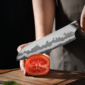 มีดทำครัวสแตนเลสมีดเชฟมืออาชีพพร้อมที่จับไม้ - Product Image 3