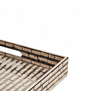 Plateau en nacre fait à la main, plateau de service décoratif, écologique, incrustation de coquillages naturels, utilisation à la maison sur table - Product Image 2