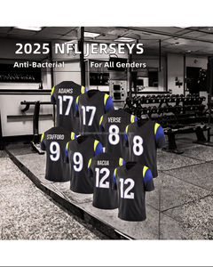Vêtements de sport de football américain antibactériens avec impression par transfert thermique, jersey 100% polyester, jersey cousu de qualité supérieure - Product Image 2