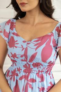 Nouvelle robe en coton Boho à la mode impression florale bloc à la main imprimé tenue d'été tenue décontractée pour demoiselles d'honneur ODM approvisionnement - Product Image 2