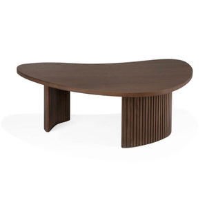 Table basse Boomerang en teck massif, mobilier de salon moderne de haute qualité, rangement, couleur personnalisée pour une utilisation en intérieur - Product Image 6