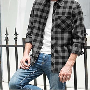 Camisa de franela de alta visibilidad hecha a medida para hombre - Product Image 1