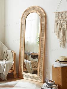 Diseño de hotel de lujo los mejores espejos de ratán tejido de pie en estilo de hotel y Resort - Product Image 3