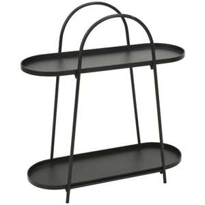 Support en fer noir de forme ronde de style vintage pour des utilisations polyvalentes pour le présentoir décoratif en métal de table à la maison - Product Image 2
