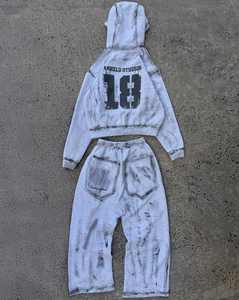 เสื้อฮู้ดและเสื้อสเวตเตอร์ซักกรดสำหรับผู้ชายสไตล์ไฮสตรีทคอลเลกชันแบบถักลาย - Product Image 4