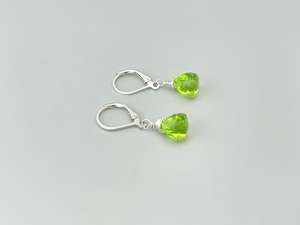Natural Green <b>Peridot</b> Gemstone Drop <b>Earrings</b> 18K Gold Plated Handmade Solid 925 Sterling Silver Drop Quartz Birthstone <b>Earrings</b> - Product Image 4