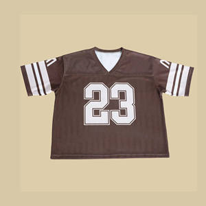 100% polyester concevez votre propre haut court Y2K chemises de maillot de football léger manches 3/4 t-shir maillot de football américain - Product Image 2