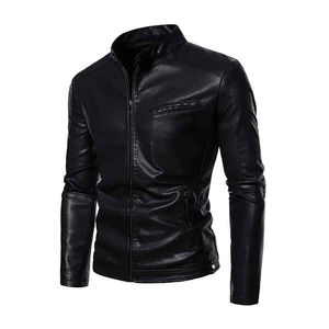 Chaqueta de Cuero Vacuno Genuino de Alta Calidad, Impermeable, de Marca, Estilo Urbano, Ecológica, Talla Grande, Transpirable, para Hombre - Product Image 4