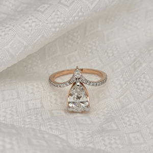 Customized Diamond Luxury 925 Sterling Silver Pear Cut Diamond <b>Ring</b> Classic Wedding Band <b>Ring</b> for Women <b>Fine</b> Jewelry - Product Image 1