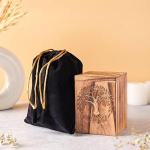 Urnes de crémation en bois de forme personnalisée de conception imprimée au laser de qualité de luxe pour les cendres humaines de l'exportateur et du fournisseur indiens - Product Image 3