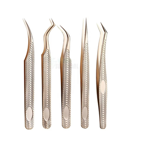 Pince à cils en acier inoxydable pour extensions de cils, outil de pose de faux cils et de création de bouquets - Product Image 5