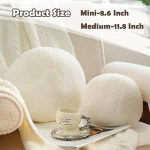 Almohada de felpa con bola redonda de algodón hecha a mano estética para decoración del hogar, sofá, dormitorio, sala de estar, oficina, cojines de esfera decorativos - Product Image 5