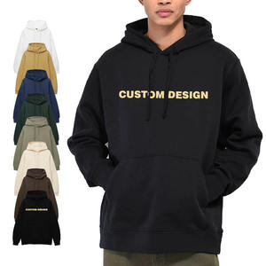 Sweat à capuche surdimensionné en coton et molleton pour hommes, teint en plaine, brodé avec logo personnalisé OEM, pour l'image de marque et la production en vrac - Product Image 1