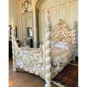 Lit classique antique français-Acajou blanc Duco-92 - Product Image 1