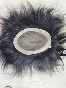 Coiffure européenne Remy pour hommes Base en soie noire avec styles de vague d'eau de vague de corps droite crépue - Product Image 5