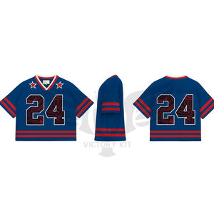 เสื้อฟุตบอลอเมริกันแบบใหม่ปี 2026 พิมพ์ลายดิจิทัล สีน้ำเงิน ผ้าตาข่าย - Product Image 5