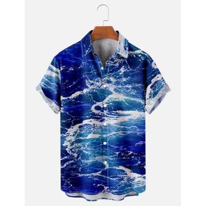 100% Cotton Custom Breathable <b>Men's</b> <b>Shirts</b> New Short Sleeves Stylish Casual <b>Shirts</b> Stand Collar 3D Sublimation Printed Twill - Product Image 6