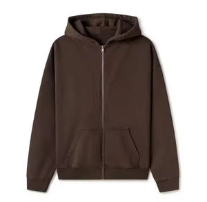 Sweat-shirt à capuche zippé pour homme avec logo personnalisable, 100% coton, écologique, respirant, coupe ample, de haute qualité, fermeture éclair intégrale - Product Image 1