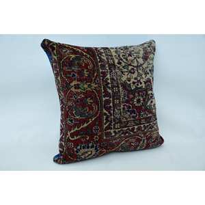 28x28 Inch Multicolor Paisley Patchwork Wool <b>Pillow</b> Vintage Woven Decorative Cushion - Product Image 2