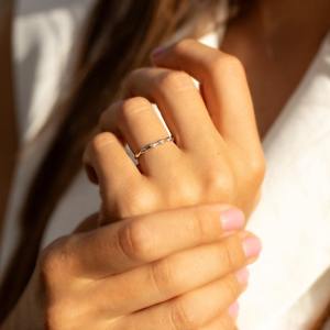 Anillo clásico, joyería para mujer, joyería de estilo bohemio de plata, Plata de Ley 925, Topacio blanco, piedras preciosas, anillo hecho a mano, regalo para esposa - Product Image 4