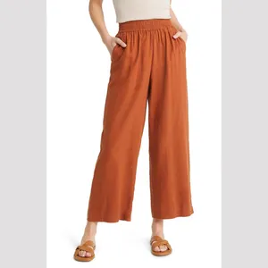 Top quality pure linen casual pants trouser for women sustainable latest trending linen pant trouser