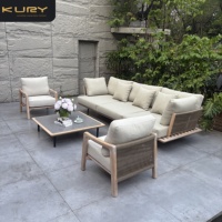 Luxuriöses Aluminium-Rahmen Hotel-Outdoor-Möbel UV-Beständiger Gewebter Seil-Sessel Gartenstuhl Terrassen-Möbel Sofa-Set