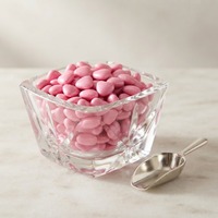 Dragées en forme de cœur roses en gros, bonbons en vrac, confiseries colorées délicieuses, cadeaux pour mariage et fêtes, commande minimum 1 kg