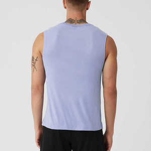 Wholesale Rabixo Sports Men's Sleeveless Polyester/Cotton Gym <b>Stringer</b> <b>Vest</b> OEM Logo Custom Solid Plus Size Crew Neck - Product Image 3