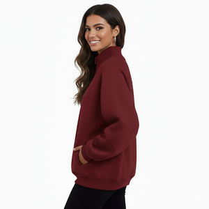 Sweat-shirt à col montant en molleton imprimé et brodé avec logo personnalisé de haute qualité, coupe ample unisexe, poids lourd, pull d'hiver - Product Image 3