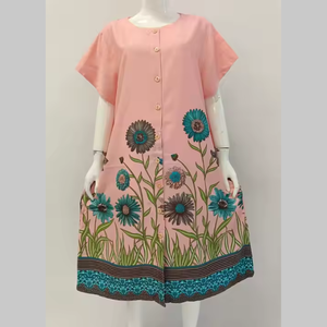 Camisón de Verano para Mujer, Talla Grande, con Botones, hasta la Rodilla, de Chrysanta. Tela 100% Rayón, Fresca, Suave y Lisa - Product Image 4