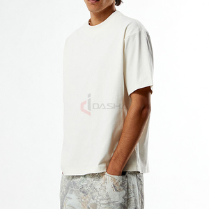 Camiseta de manga corta con hombros caídos de algodón pesado, fabricante de ropa de calle de verano con estampado Digital personalizado - Product Image 4