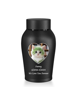 Urnes personnalisées pour cendres humaines Mini urne pour cendres homme femme Photo petite urne en acier inoxydable mémorial crémation noir mat - Product Image 4