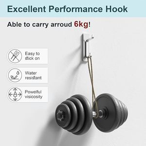 Extra Sticky Black Stainless Steel Door Hook Self-Adhesive <b>Wall</b> Mounted <b>Rail</b> for Hanging Towel Coat <b>Clothes</b> Purse Hat & Key - Product Image 6